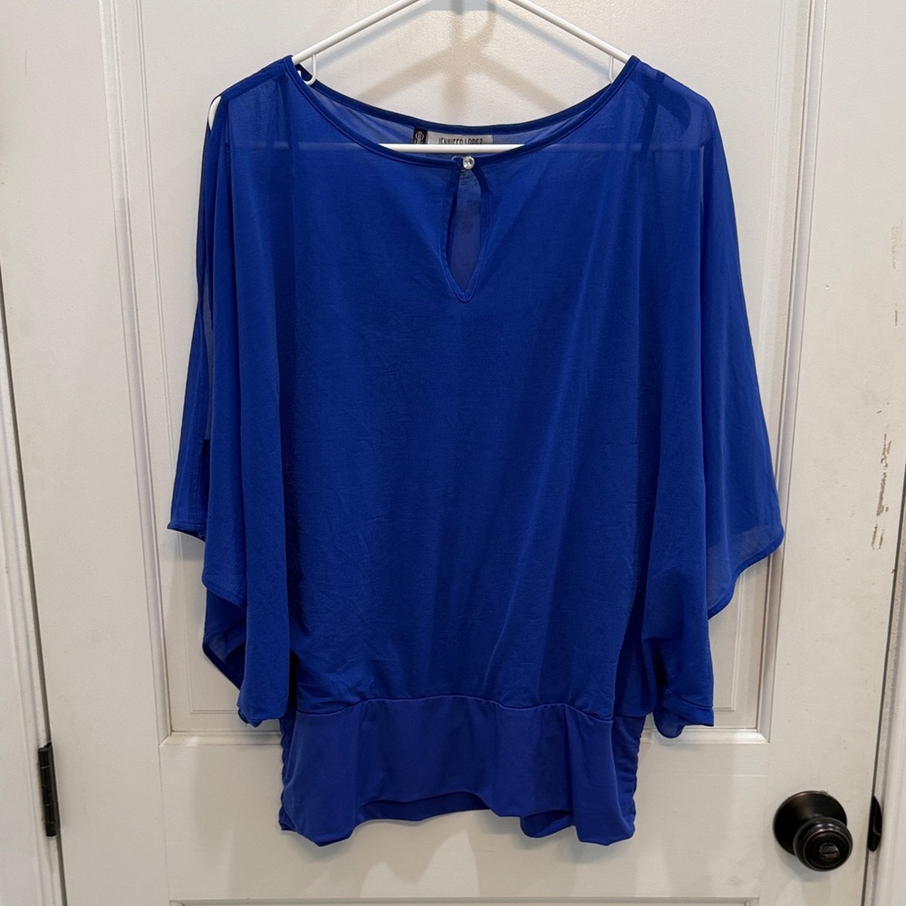 Jennifer Lopez Vibrant Blue Women's Blouse